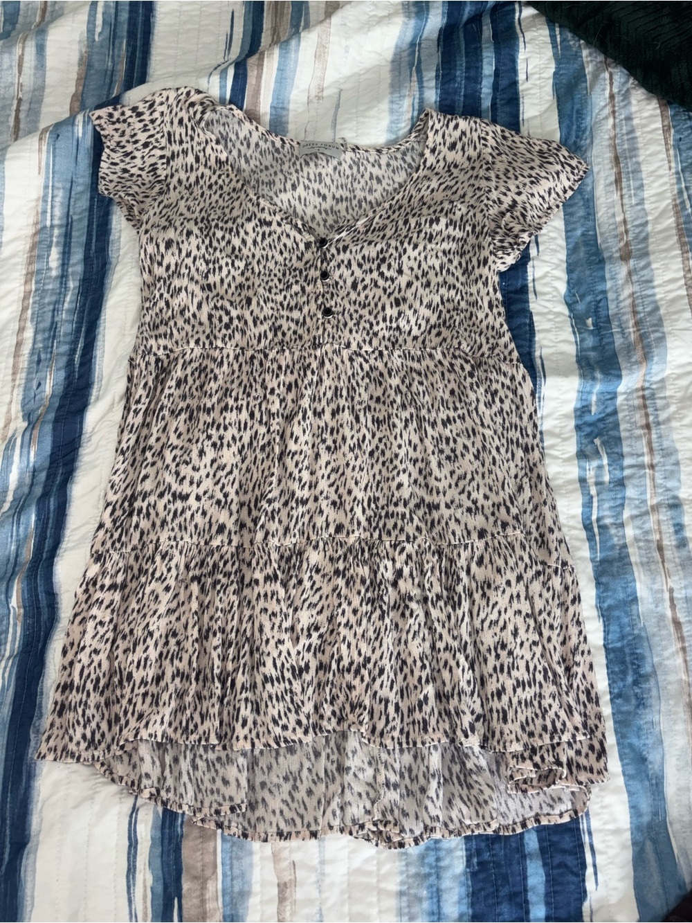 Women’s Neutral Animal Print Short Sleeve dress